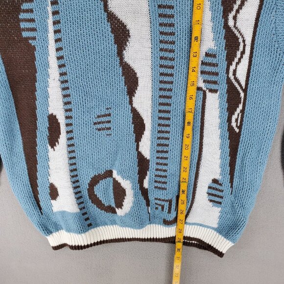 New Aileen Sweater Women 18W/38 Geometric Fairy Kei Blue Pastel Grandpa Wool 90s - Picture 6 of 6
